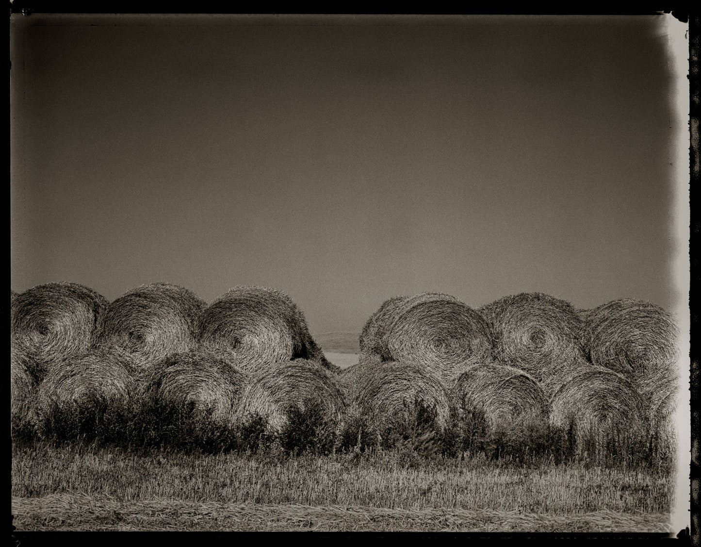 Round Hay Bales II (center triptych)