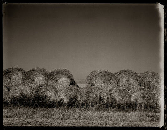 Round Hay Bales II (center triptych)