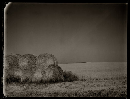 Round Hay Bales III (right triptych)