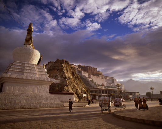 Tibetan Stupa with Potala Palace, Lhasa