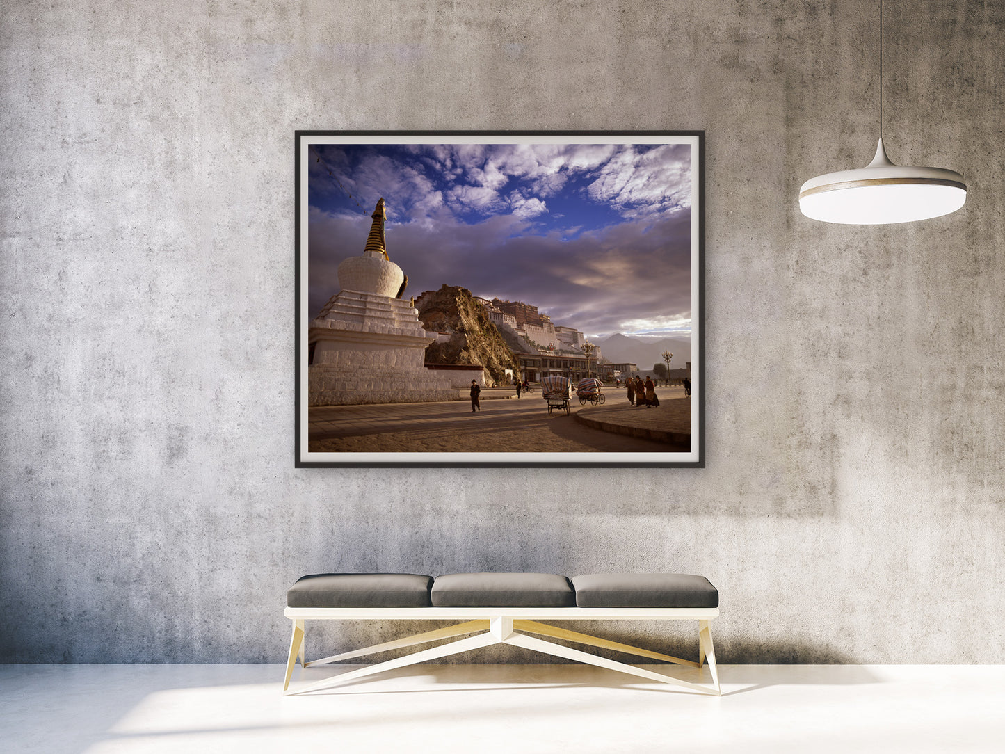 Tibetan Stupa with Potala Palace, Lhasa
