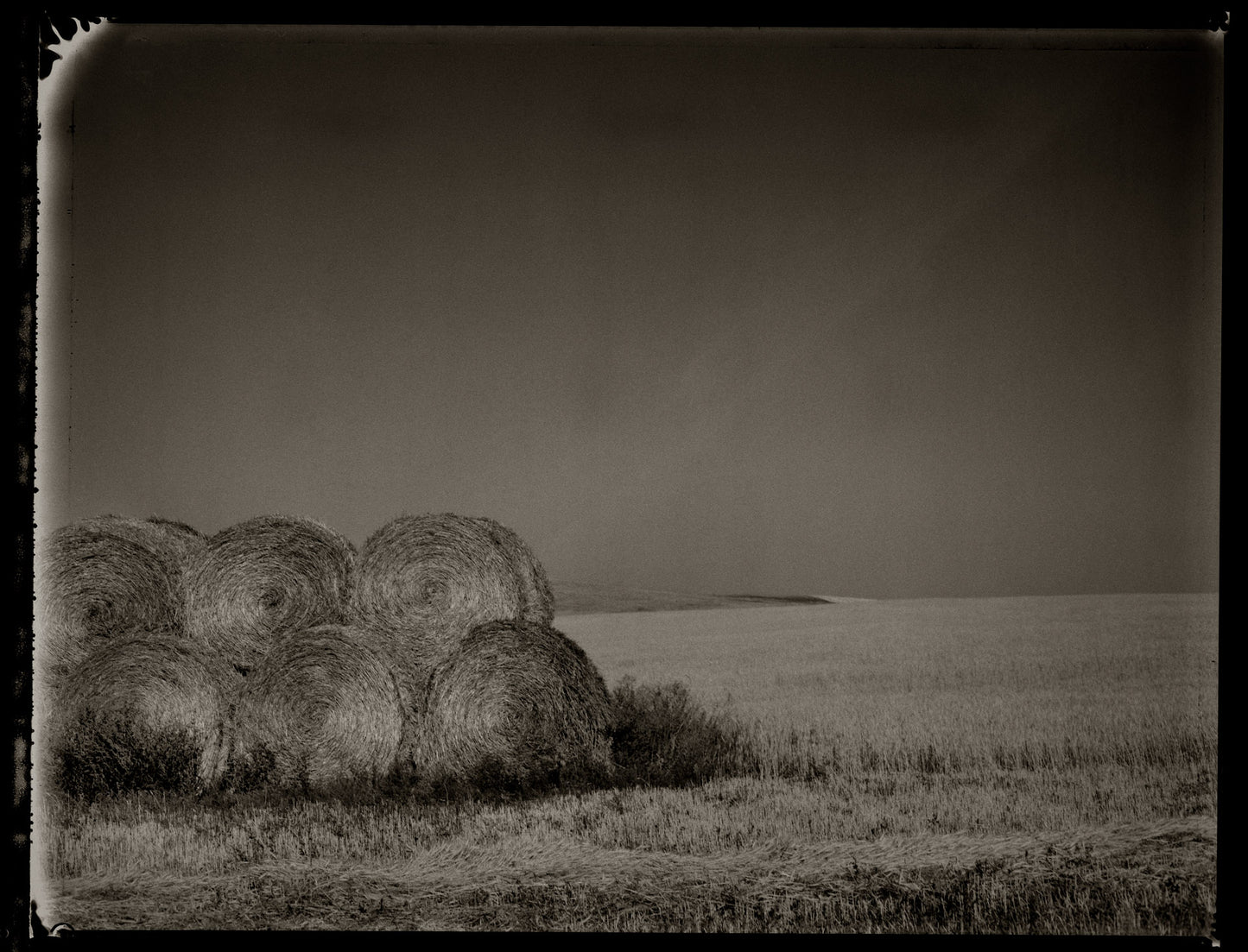 Round Hay Bales III (right triptych)
