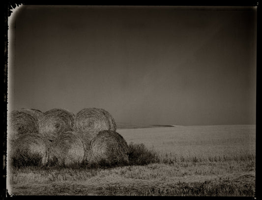 Round Hay Bales III (right triptych)