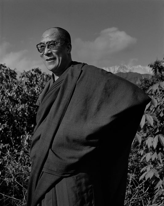 Dalai Lama with Himalayas
